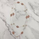 Crimson Petal Bead Double-Layer Necklace