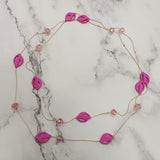Crimson Petal Bead Double-Layer Necklace