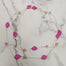 Crimson Petal Bead Double-Layer Necklace