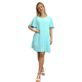 PLEATED MIDI DRESS SUPER FLOWING WITH FLUTTER SLEEVES PERFECT LENGTH FOR SUMMER