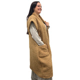 LONG WAISTCOAT TEDDY BEAR LADISE LONG WAISTCOAT SUPER SOFT 2 BIG POCKETS STYLISH COSY AND WARM