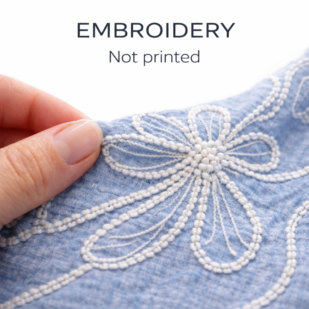 Breathable Cotton Silk Blend Premium Embroidered Summer Dress  | One size UK 12–22