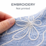 Breathable Cotton Silk Blend Premium Embroidered Summer Dress  | One size UK 12–22