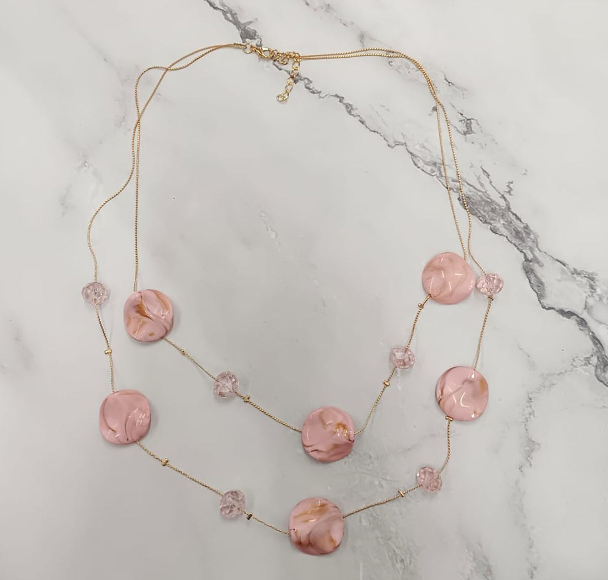 Violet Wave Double-Layer Necklace