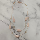Faceted Oval Bead Double-Layer Necklace