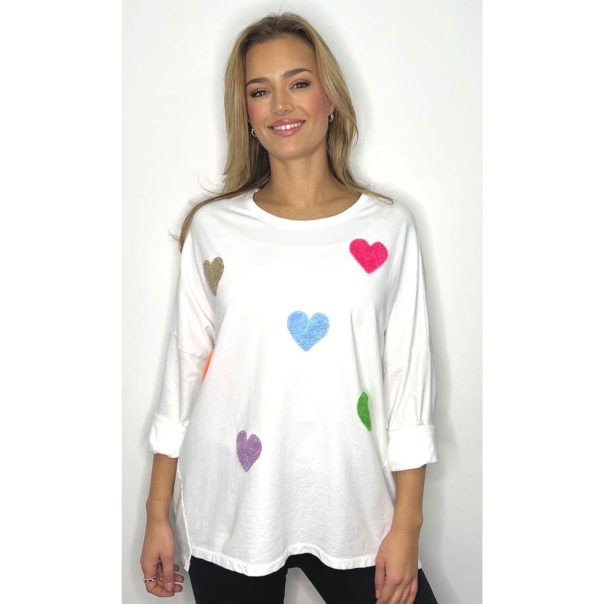 SWEETHEARTS EMBROIDERIED RELAXING FIT SWEATSHIRT ONESIZE FITS ALL 8-16