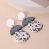 Flower Pattered Dangly Earrings