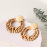 Wooden Effect Circles Earrings