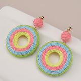 Mulitcolour Circle Knitted Earrings