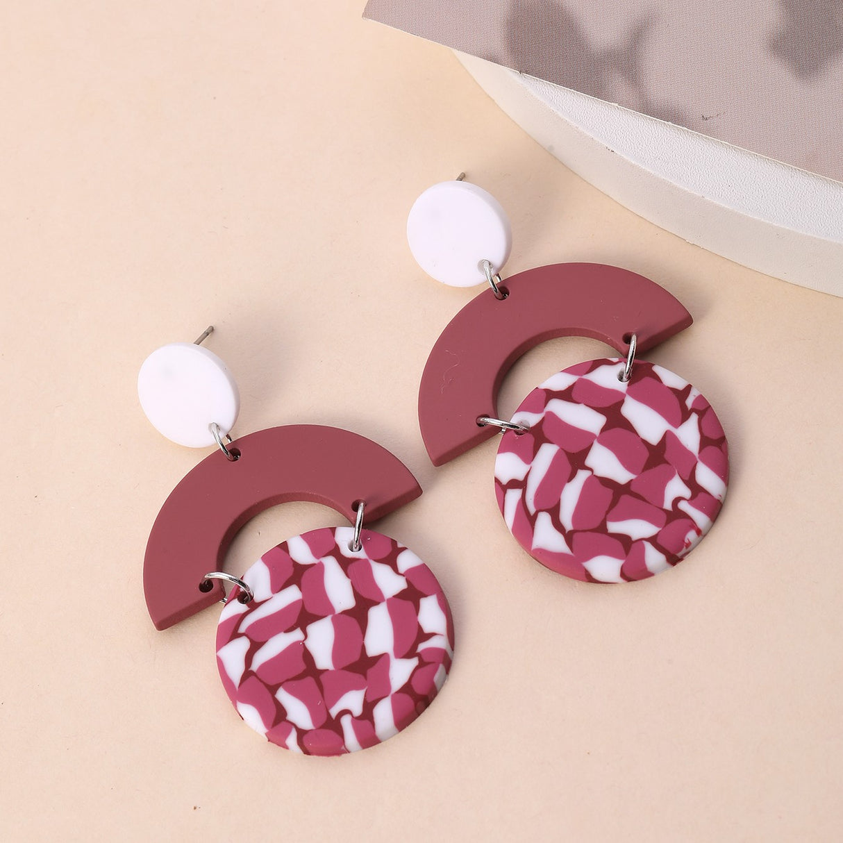 Marble Effect Circle Earrings