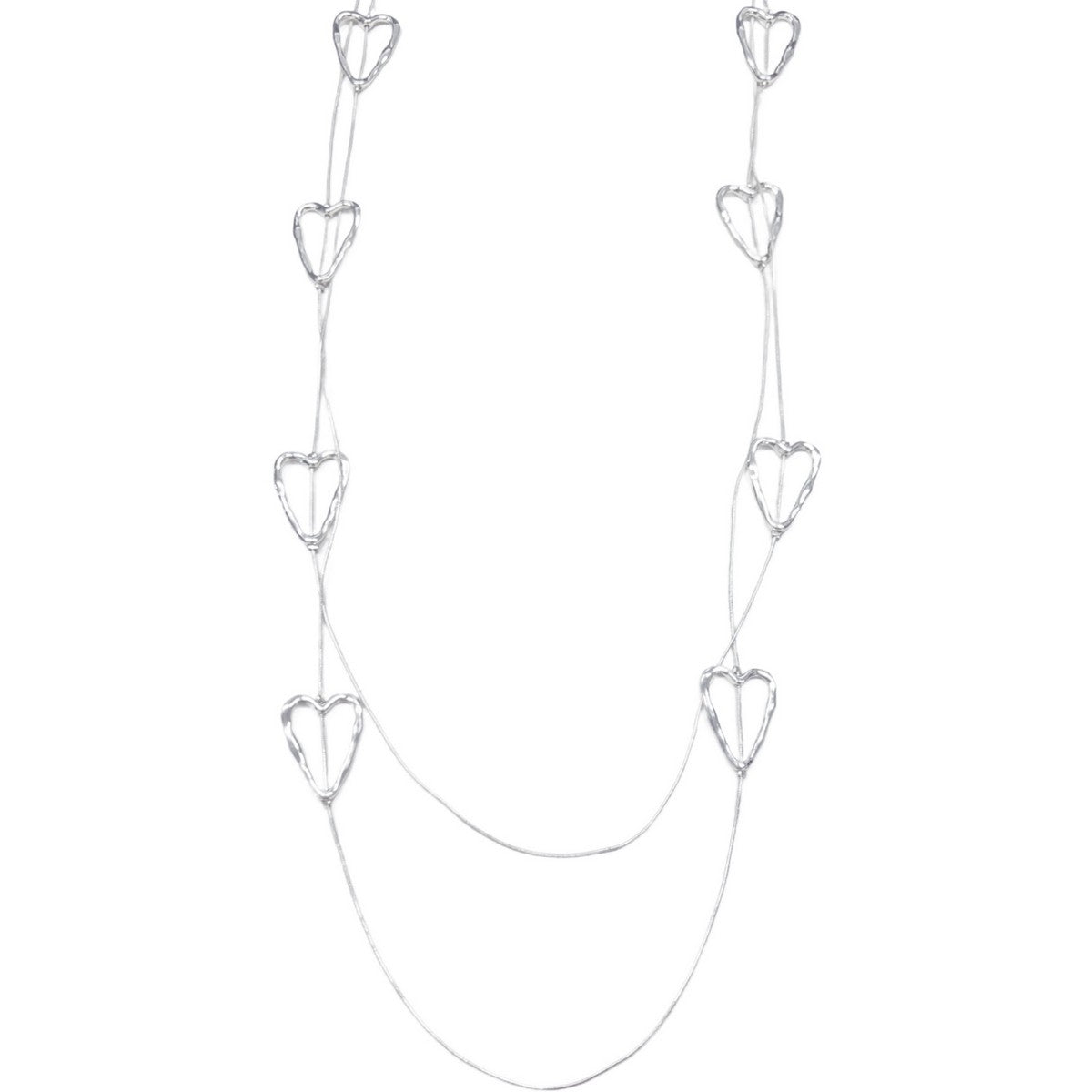 Hearts In A Double Chain Necklace