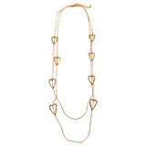 Hearts In A Double Chain Necklace