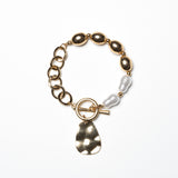 Steel Bead With Chain Bracelet