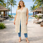 LONG SLEEVELESS CROCHET OPEN KNIT CARDIGAN One Size Fits All 10-22
