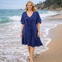 RUFFLE MIDI DRESS V-NECK BUTTERFLY RUFFLE HEM ONE SIZE 12-22 Fits All