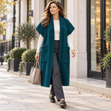 LADIES LONG WAISTCOAT TEDDY FLEECE GILET