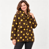 Oversized Polka Dot Knit Jumper & Reversible Scarf 2 Piece Set