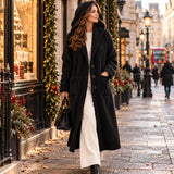 LONG CARDIGAN WITH LARGE HOODIE
