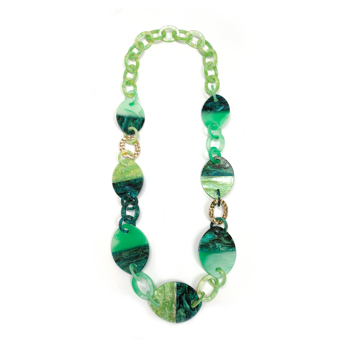 Oval Chain Water Layers Necklace