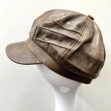 LEATHER EFFECT HATS WASHED LEATHER EFFECT HERRINGBONE