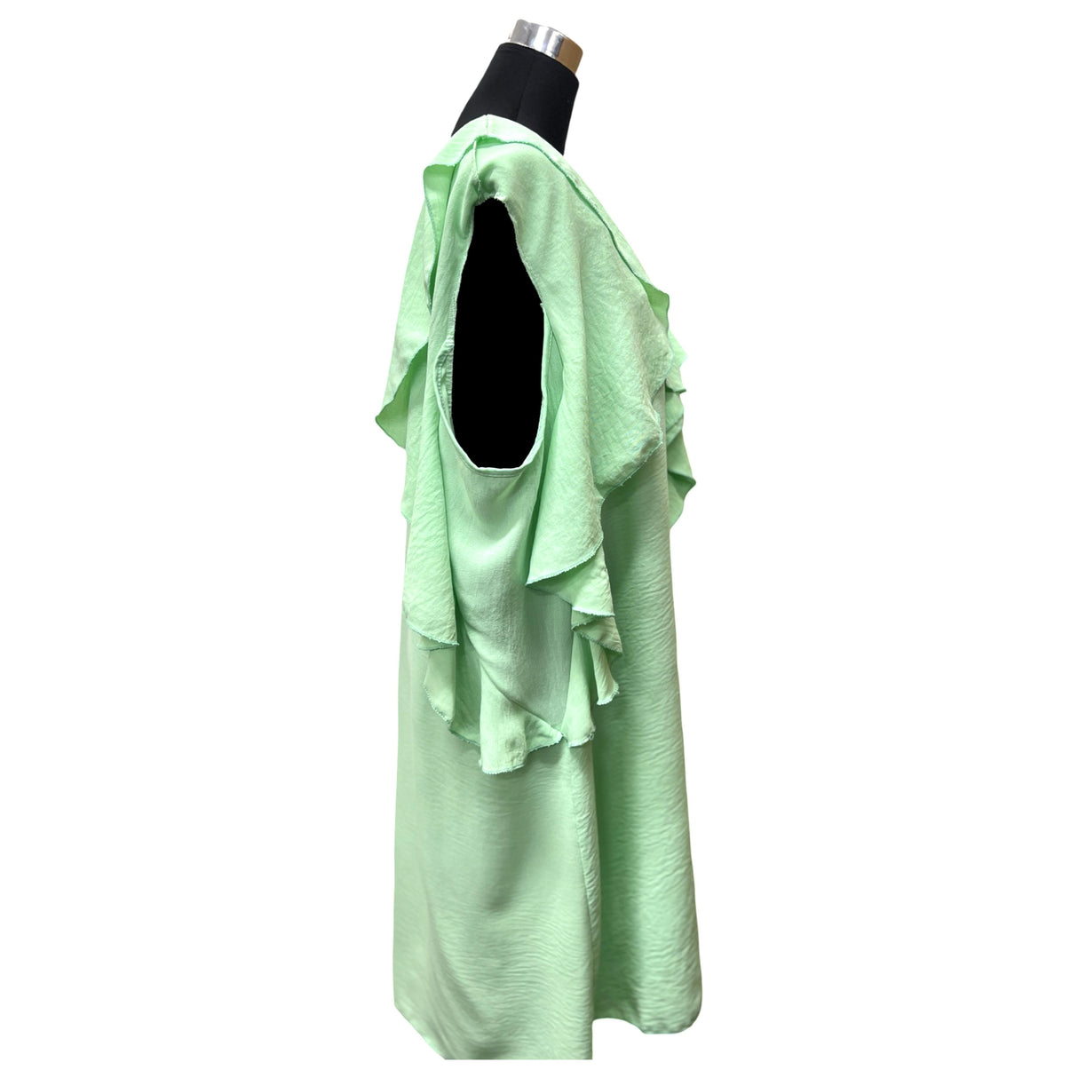 RUFFLE MIDI DRESS V-NECK BUTTERFLY RUFFLE HEM ONE SIZE 12-22 Fits All