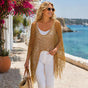 Summer Metallic Crochet Cover-Up – One size fits all UK 8–24