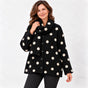 Oversized Polka Dot Knit Jumper & Reversible Scarf 2 Piece Set