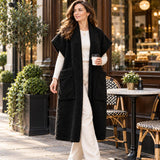 LADIES LONG WAISTCOAT TEDDY FLEECE GILET