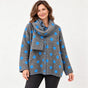 Oversized Polka Dot Knit Jumper & Reversible Scarf 2 Piece Set