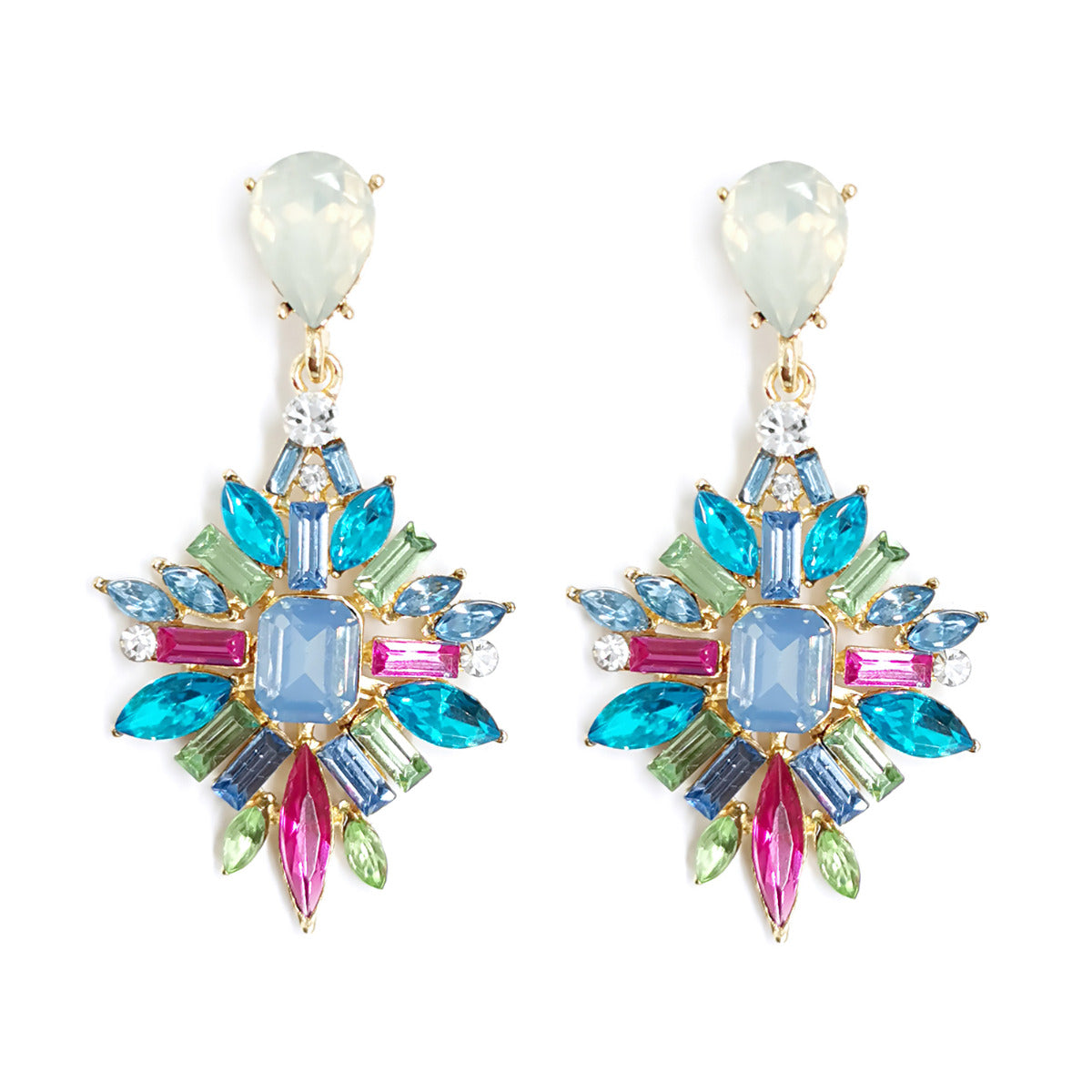 Large Rhinestone Earrings - Multicolour EC1502004ML