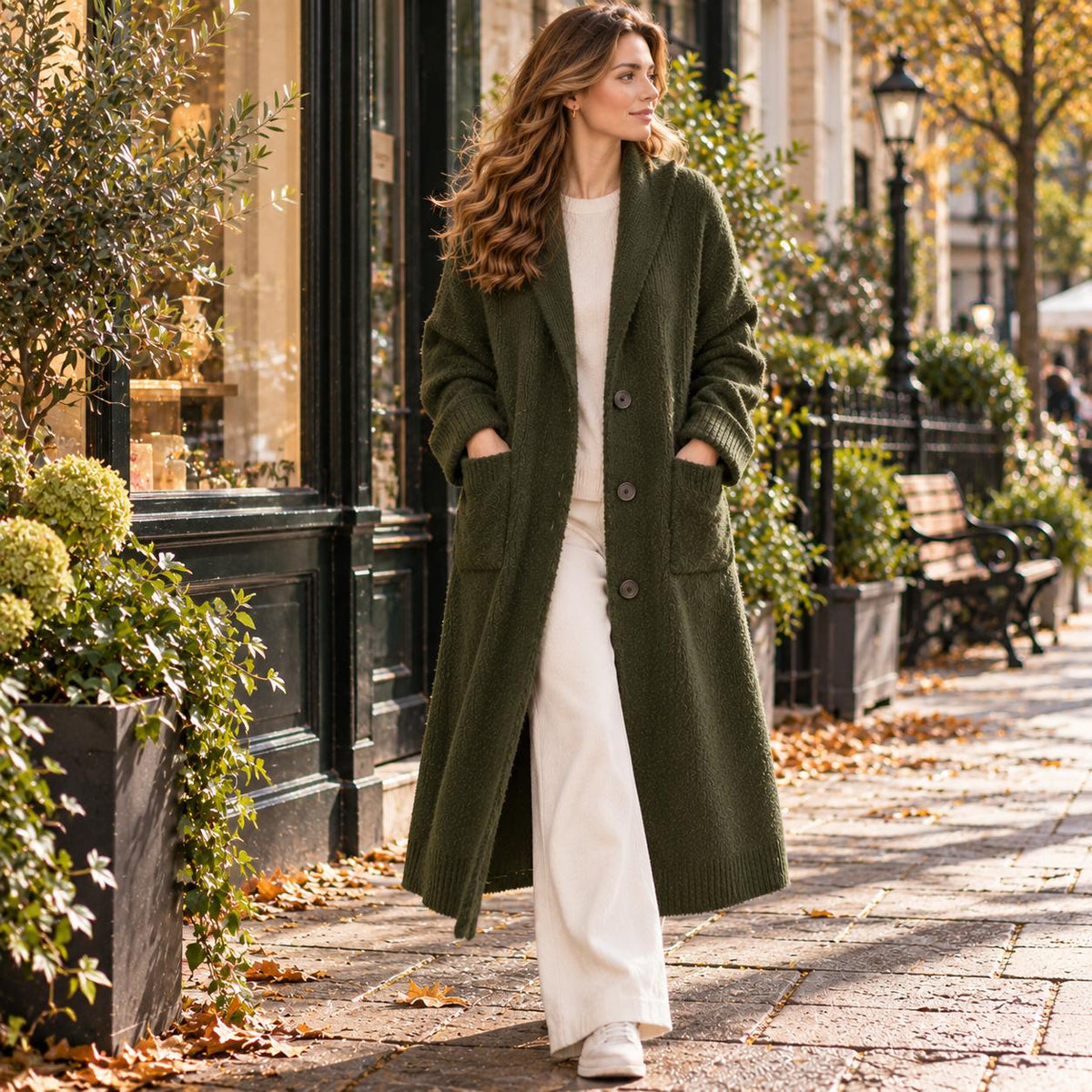 LONG CARDIGAN WITH LARGE HOODIE