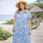 Breathable Cotton Silk Blend Premium Embroidered Summer Dress  | One size UK 12–22