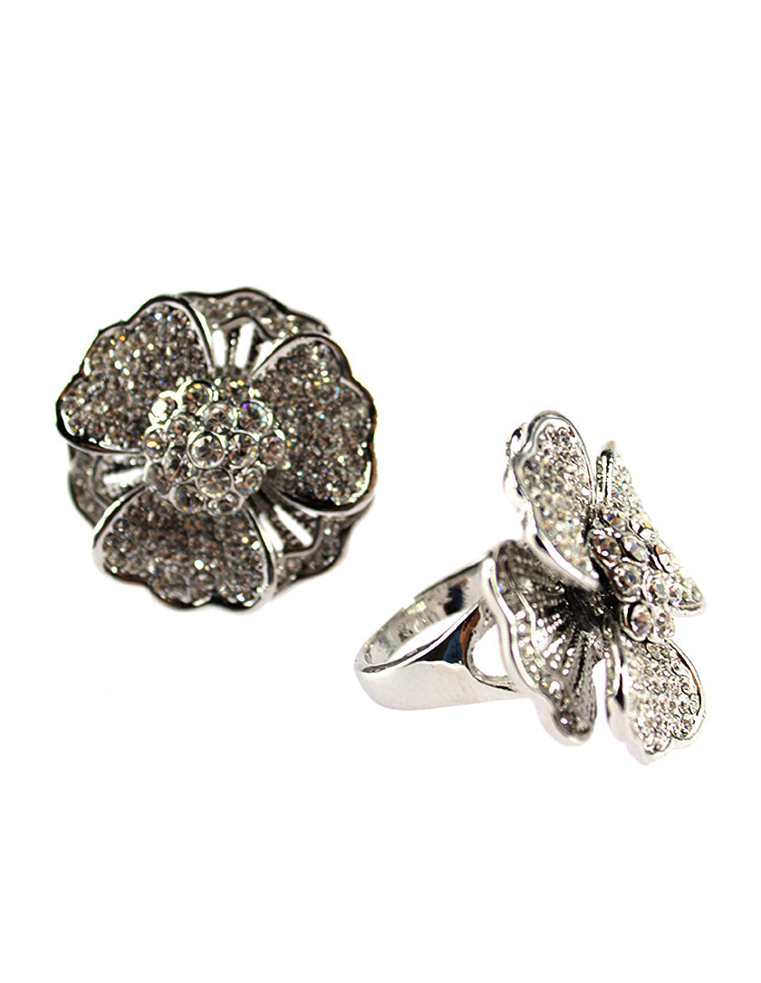 3D Flower Ring - Silver (RY1409010)