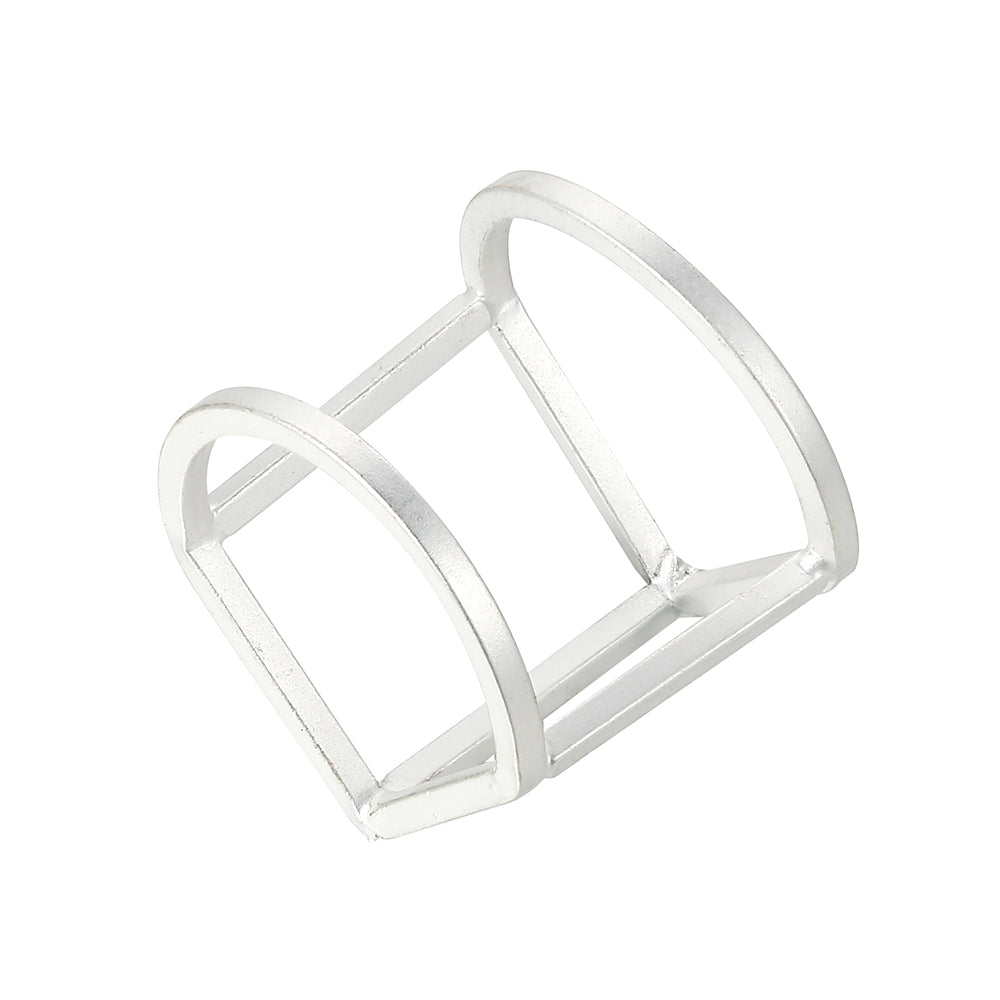 Geometric 3D U Hoop Shape Ring - Silver (Matte Finish)