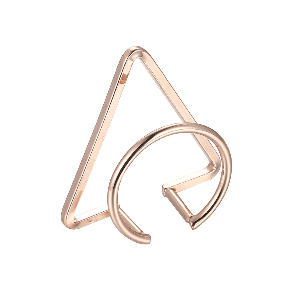 Geometric Triangle Ring - Rose Gold (Gloss Finish) – Yokos Fashion