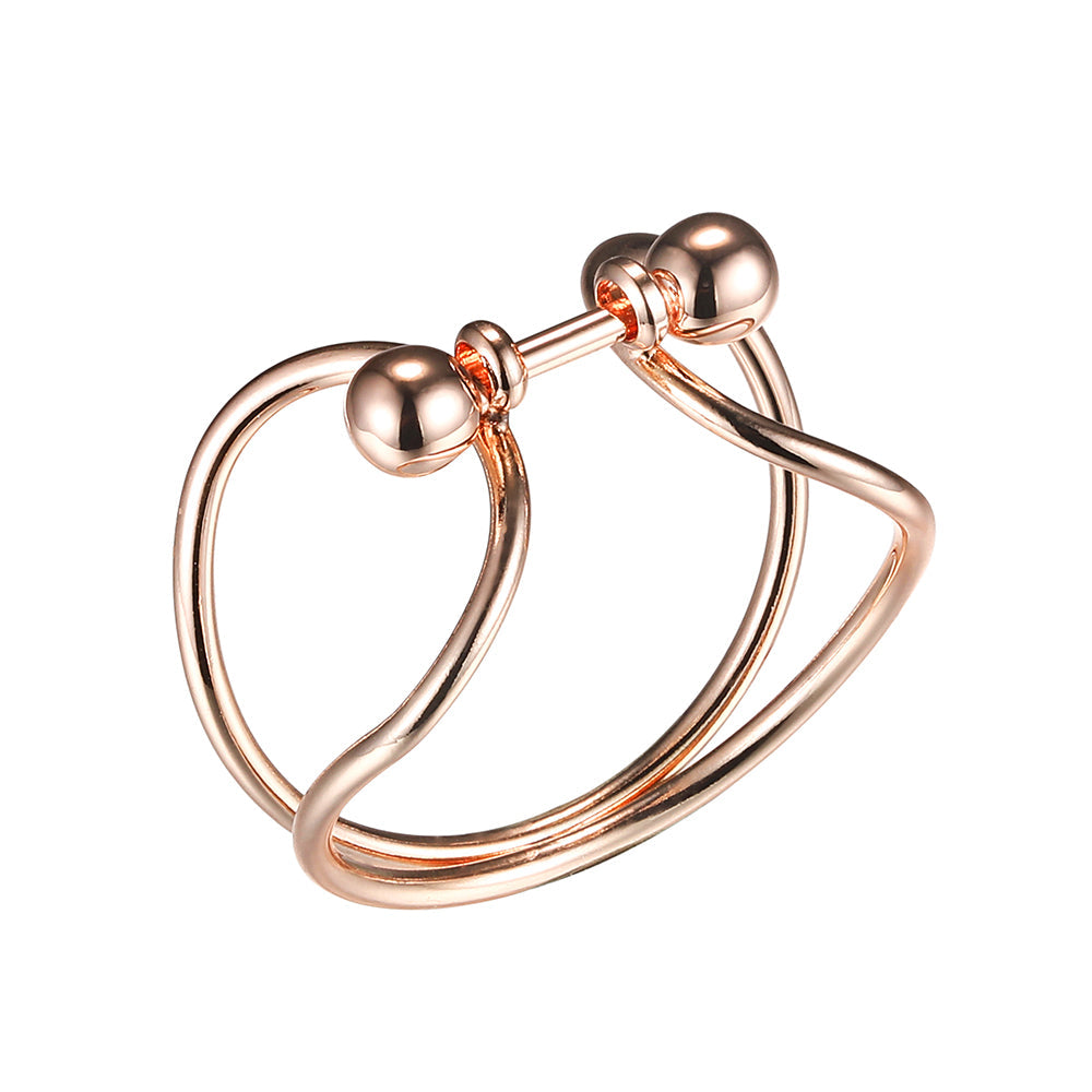 Looped Bar Ring - Rose Gold (Gloss Finish)