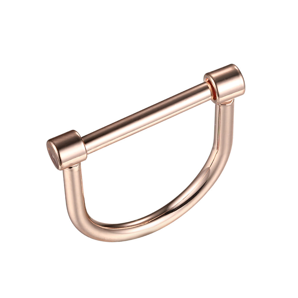 Geometric Horseshoe Shaped Ring - Rose Gold (Gloss Finish)