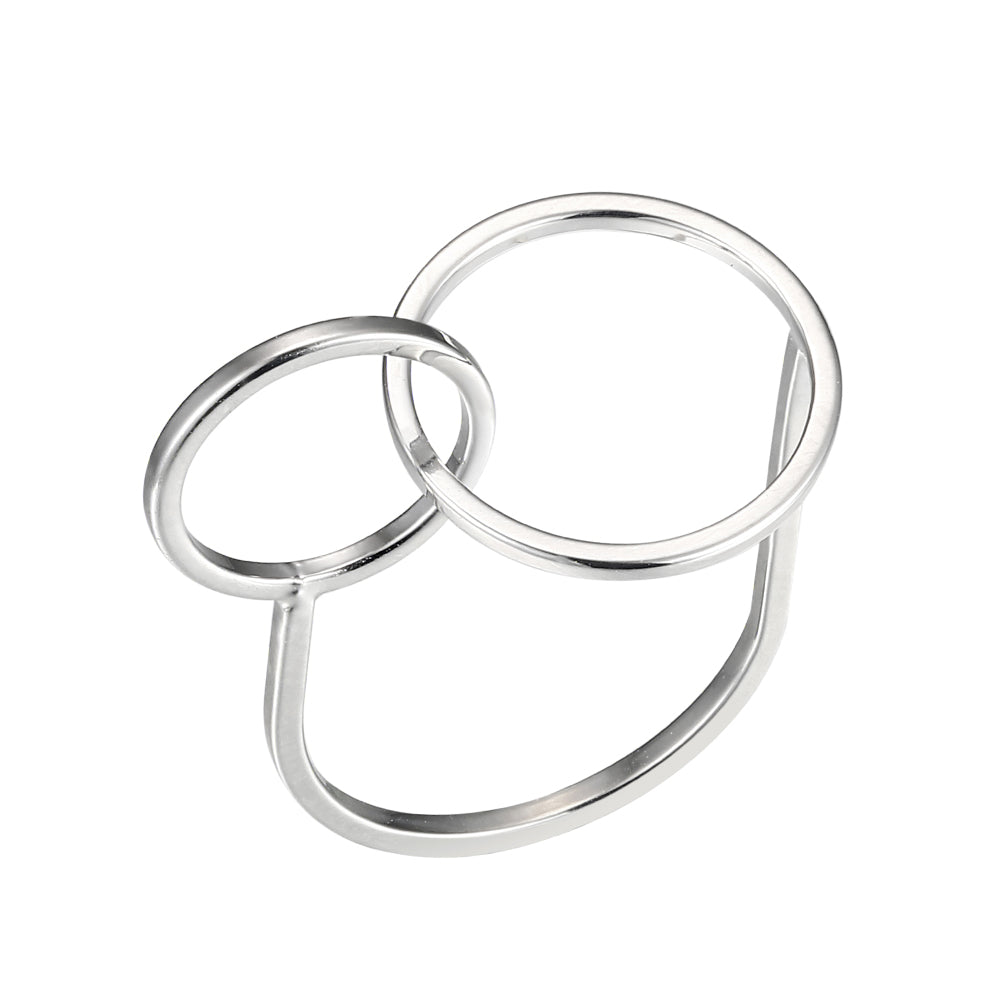Geometric Entwined Circle Ring - Silver (Gloss Finish)