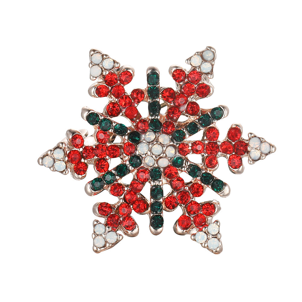 Festive Snowflake Brooch - Rose Gold