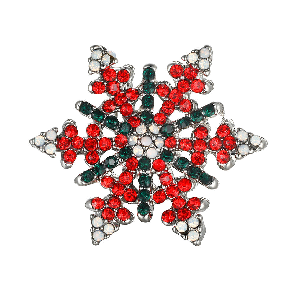 Festive Snowflake Brooch - Silver