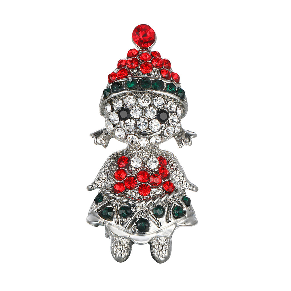 Festive Girl Brooch - Silver