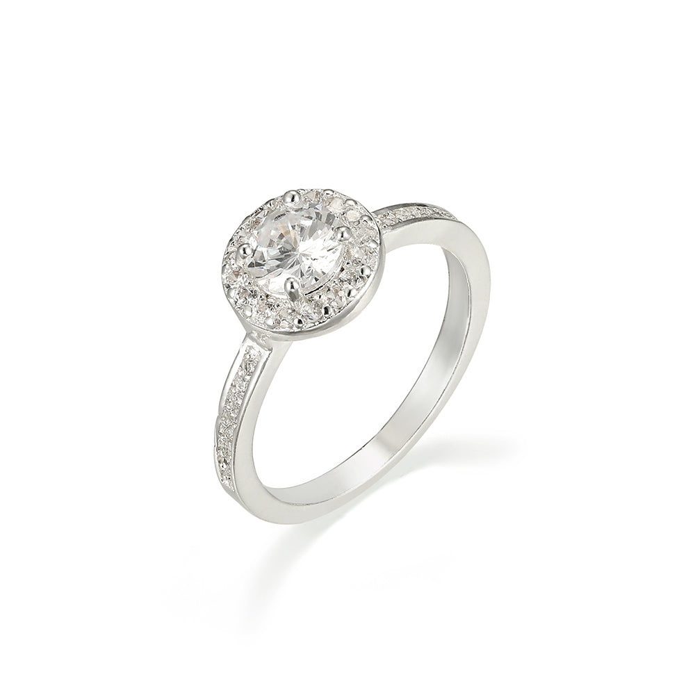 Round Stone Ring - Silver (MG18010SL)