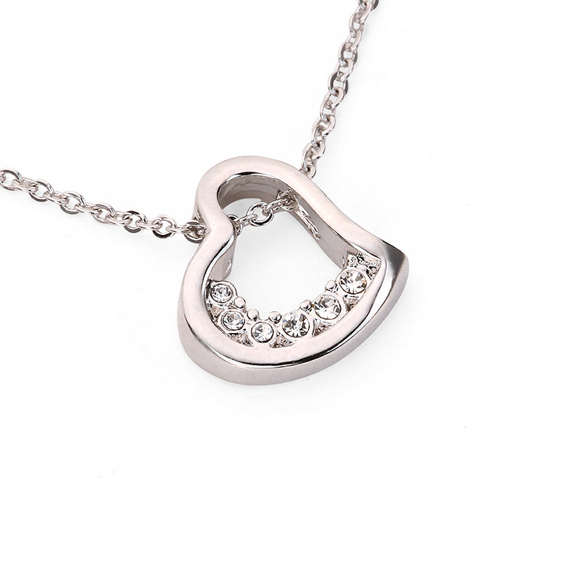 Open Heart Sparkle Pendant - Silver