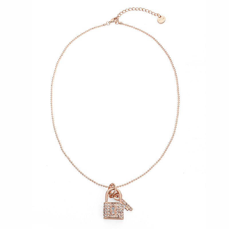 Lock and Key Pendant - Rose Gold