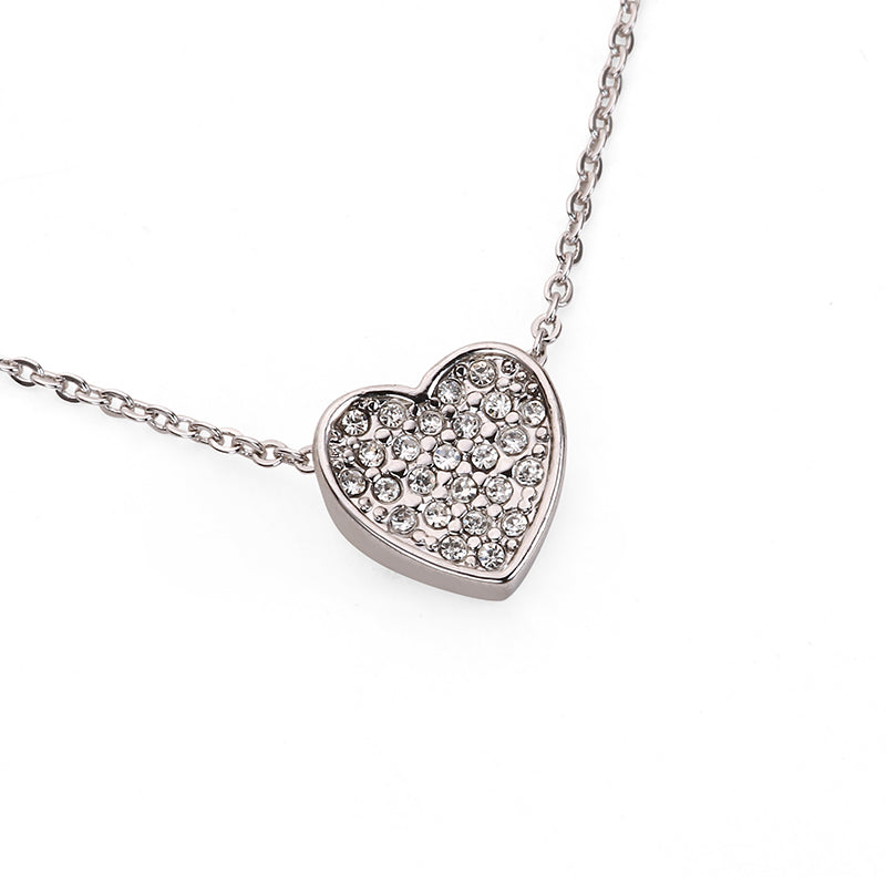 Sparkle Cluster Heart Pendant - Silver