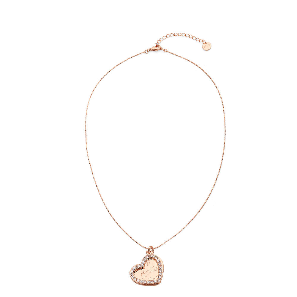 Double Heart Pendant Tag - Rose Gold