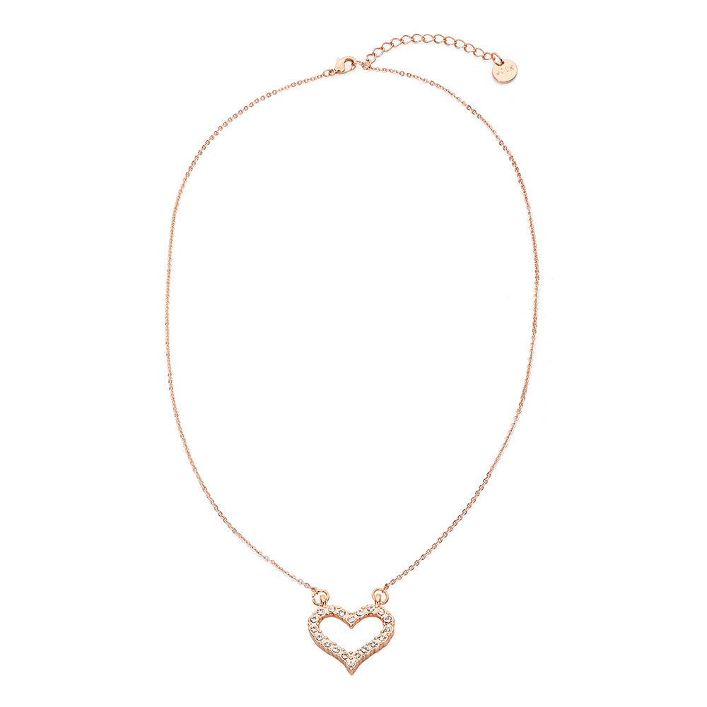 Large Open Heart Pendant - Rose Gold