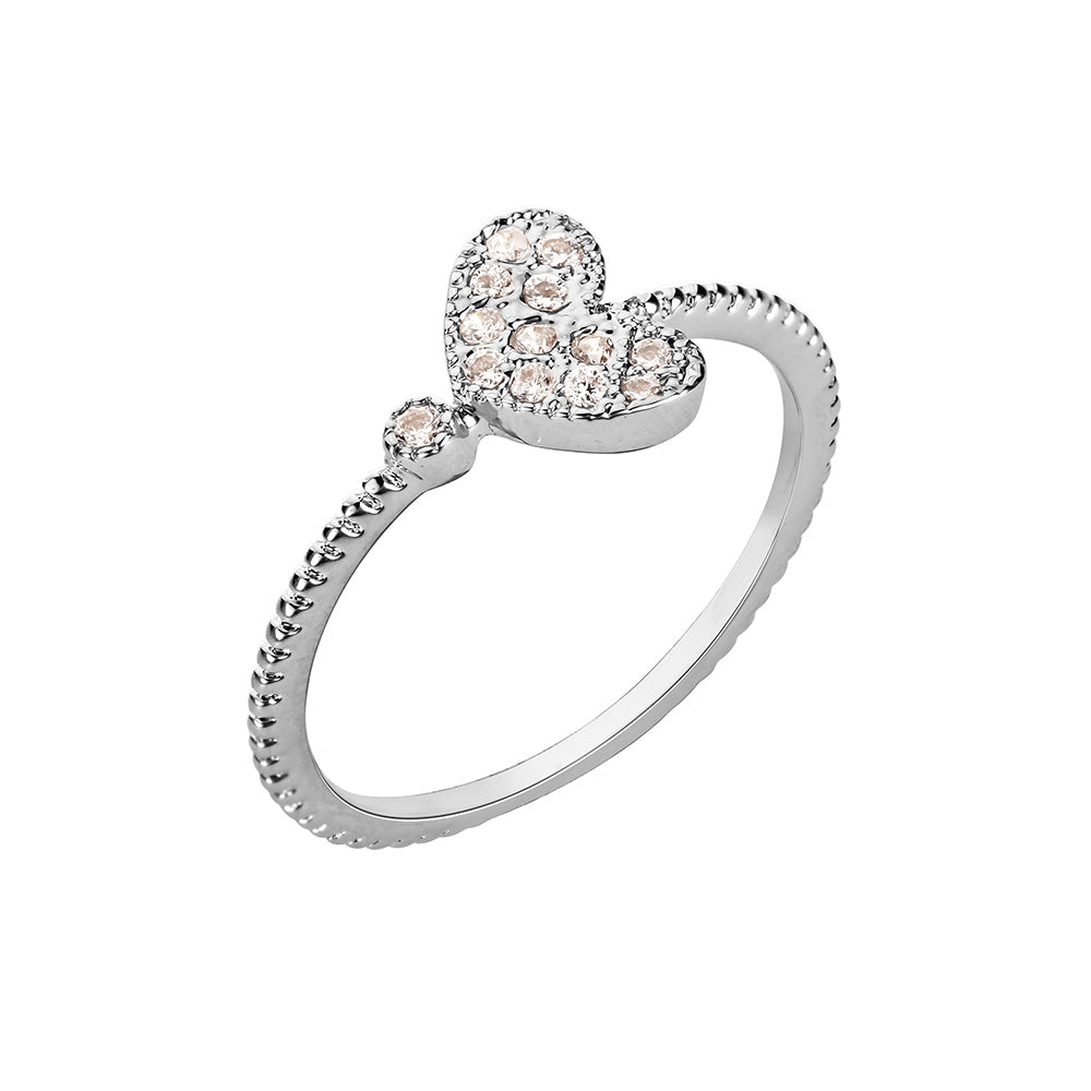 Glitz Heart Ring - Silver