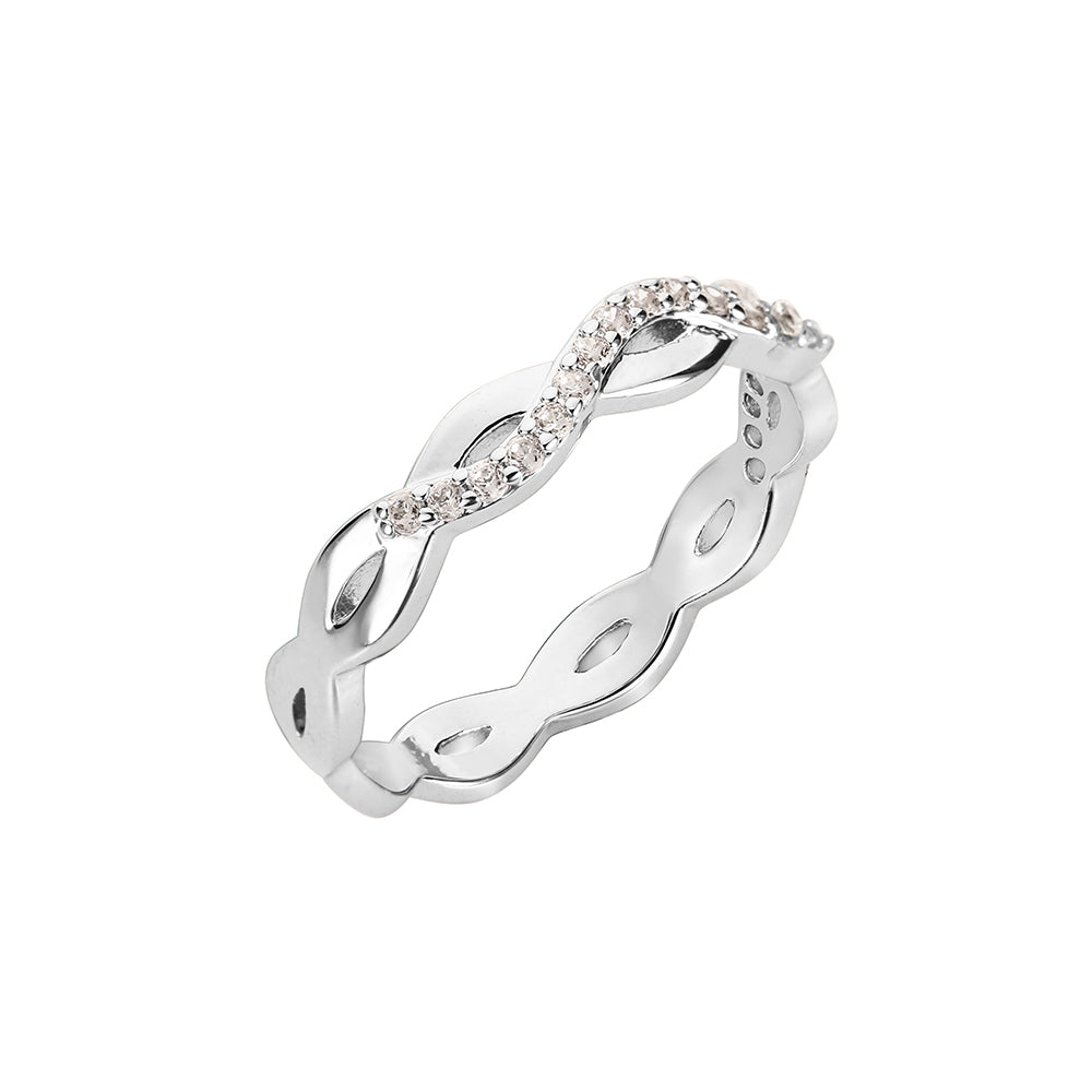 Sparkle Love Twist Band - Silver