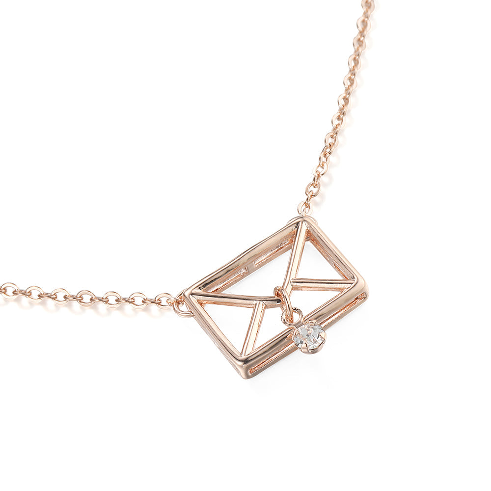 Envelope Pendant - Rose Gold